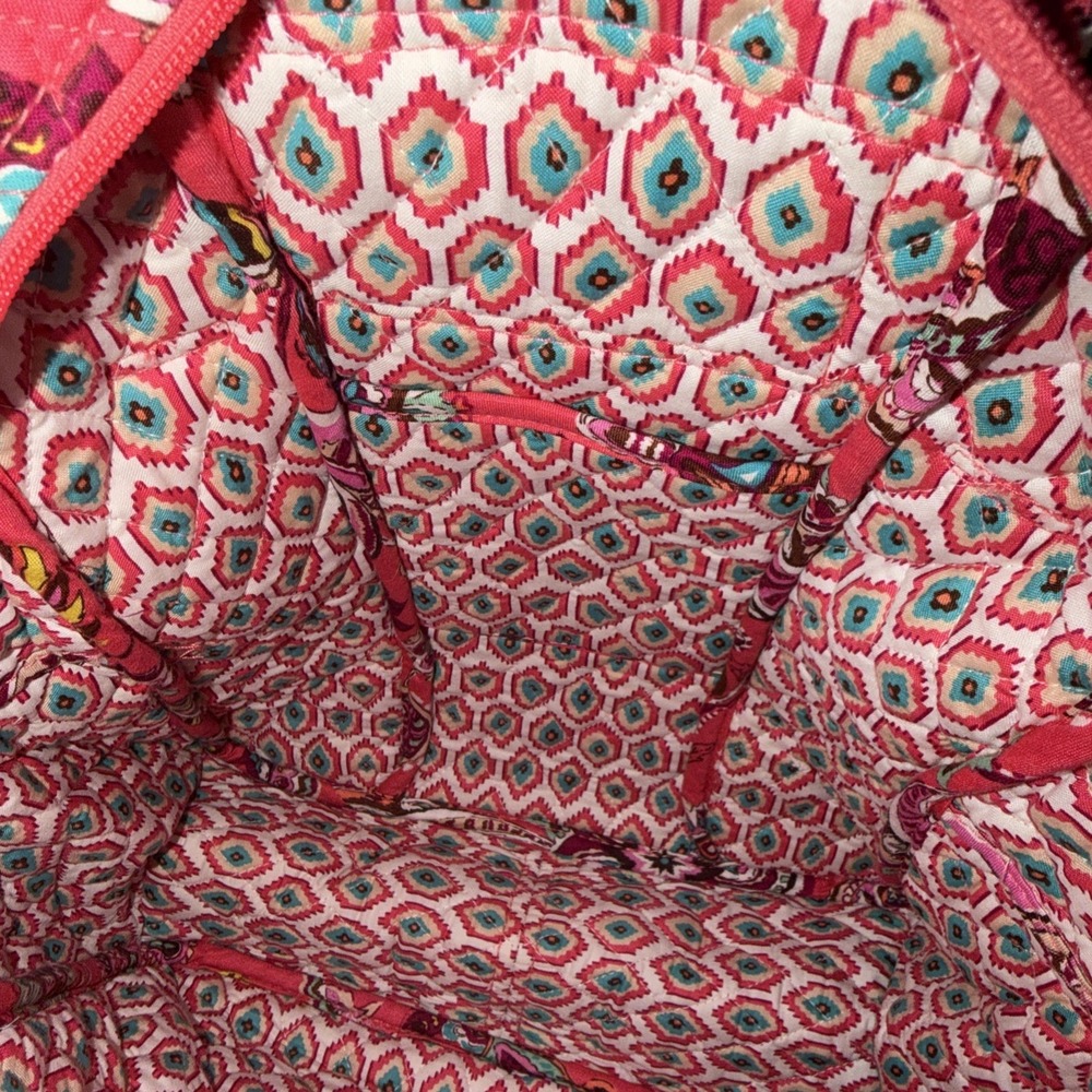 Vera Bradley Call Me Coral Quilted Back Pack Purse 6 Pockets School Bag 12" X 9" - Picture 8 of 8